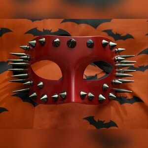 RED Masquerade Ball Costume Spike Mask Halloween Cosplay Costume Dance Party
